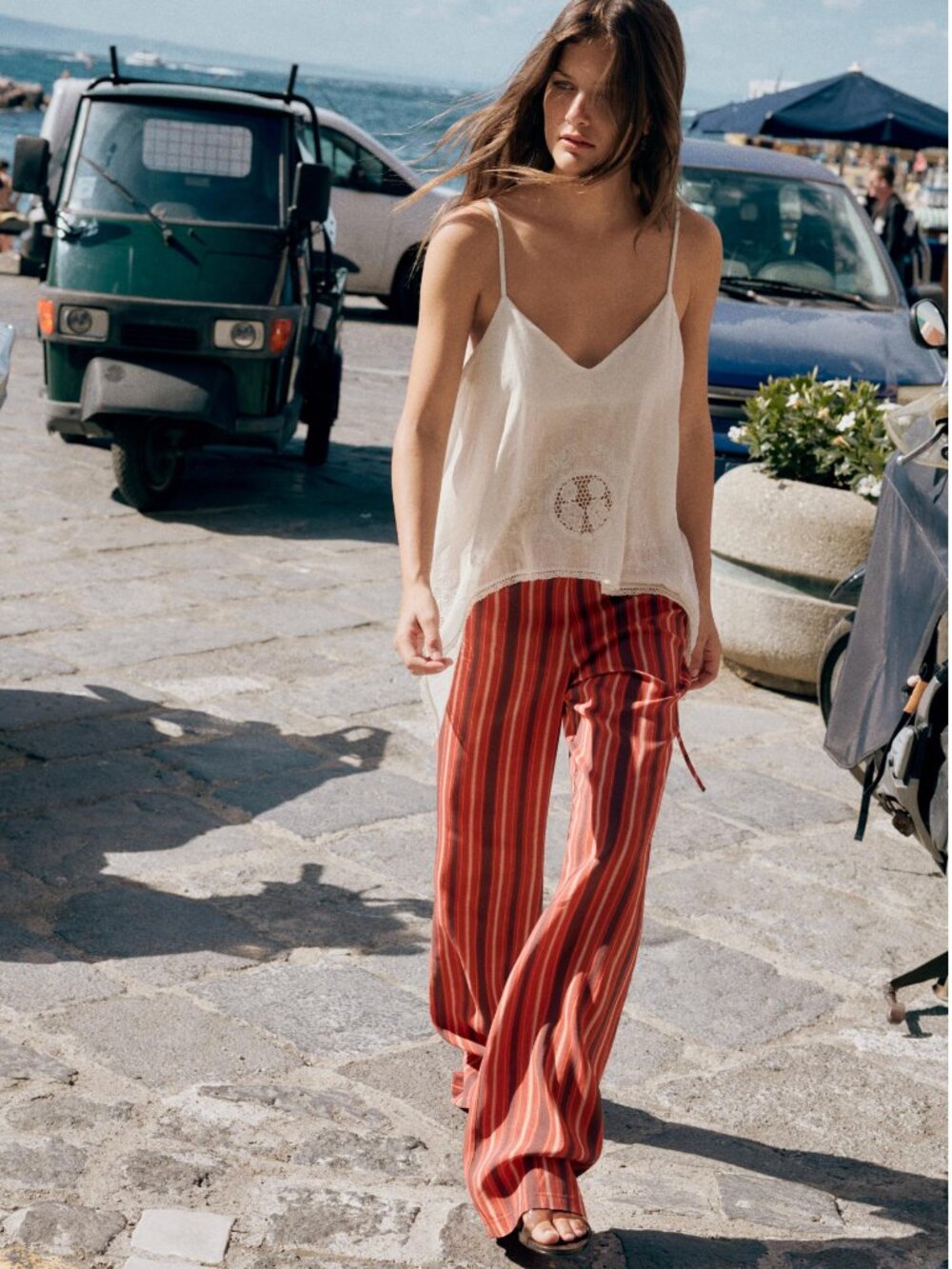 NWT Zara Striped Side Tie Pants, sz M